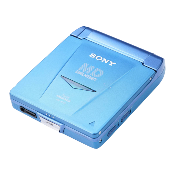 Sony MZ-E32, MZ-E33 - Portable MiniDisc Player Manual