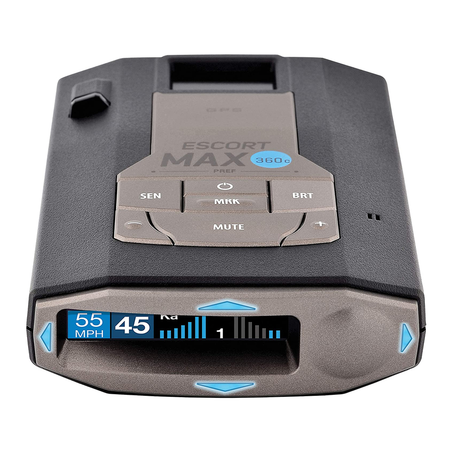 Escort MAX 360c - Intelligent 360 Radar Laser Detection Manual