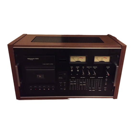 Nakamichi 1000 Operating Instructions Manual