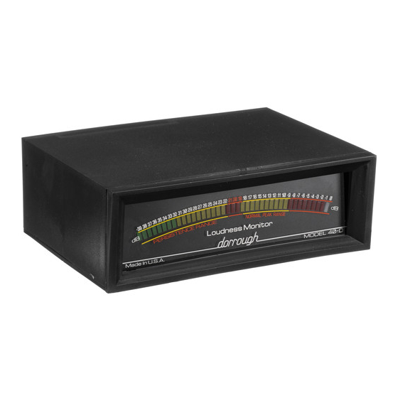 Dorrough Loudness Monitor 40-A Instruction Manual