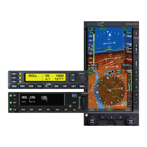 Aspen Avionics EVOLUTION FLIGHT DISPLAY EFD1000 PFD Quick Reference