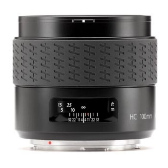 Hasselblad HC 2.2/100 Specification Sheet