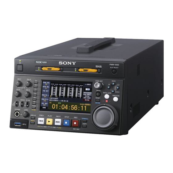 Sony PMW-1000 Operation Manual