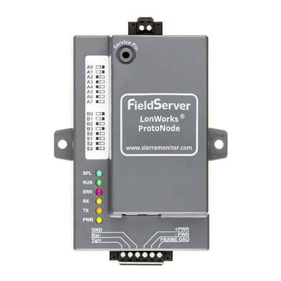 FieldServer LonWorks ProtoNode Instruction Manual