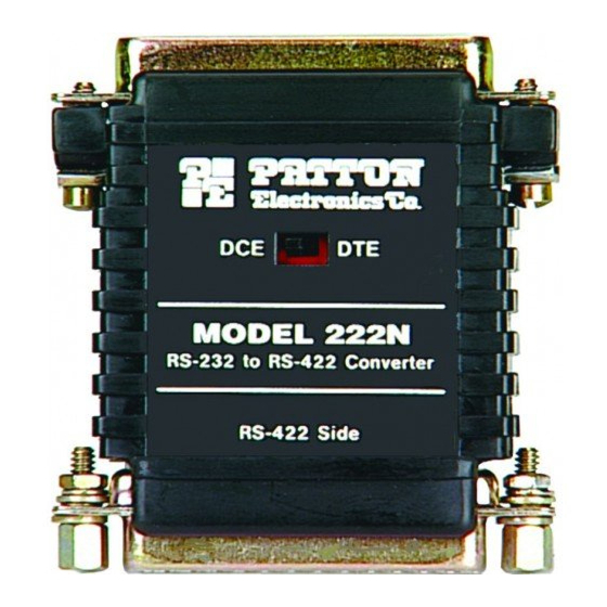 Patton electronics 222N, 222NS Manuals