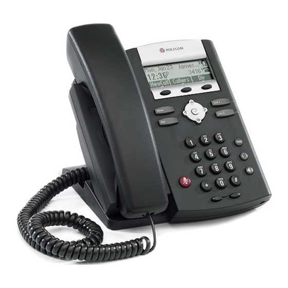 Polycom Soundpoint IP 321 Quick User Manual