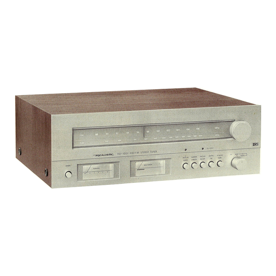 User Manuals: Tandy Radio Shack Realistic TM-1001 Tuner