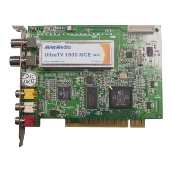 Avermedia UltraTV 1500 MCE User Manual