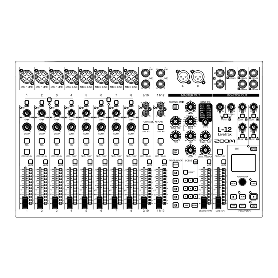 Zoom LiveTrak ZL12 Quick Manual
