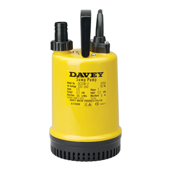 Davey DC10 Installation And Operating Instructions