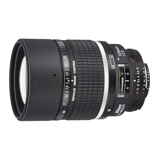 Nikon AI-S AF DC-Nikkor 135mm f/2 Instruction Manual