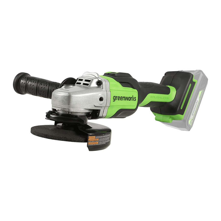 GreenWorks AG24L00 Cordless Angle Grinder Manuals