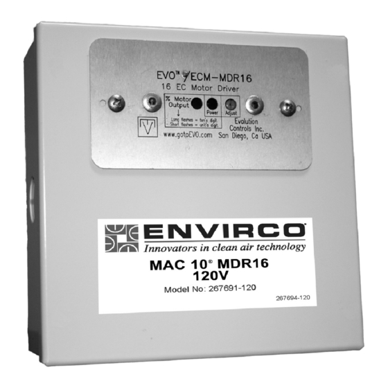 Envirco MAC 10 MDR16 Installation, Operation And Maintenance Manual