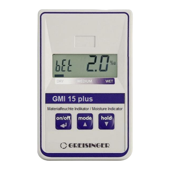 GREISINGER GMI 15 plus Operating Manual