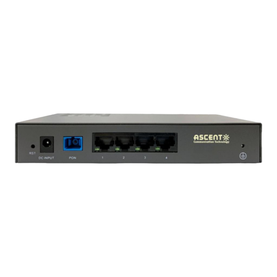 Ascent AP604 GPON PoE ONT Manuals