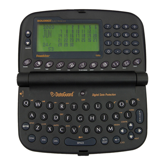 Rolodex Executive Organizer RF-512a Gebruikershandleiding