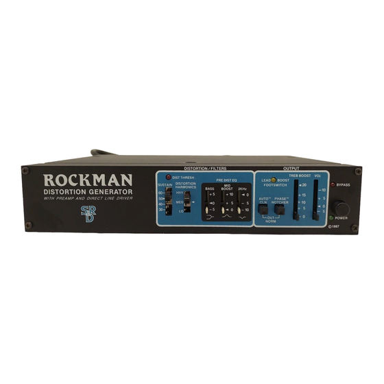 SR&D ROCKMAN DISTORTION GENERATOR OPERATING MANUAL Pdf Download | ManualsLib