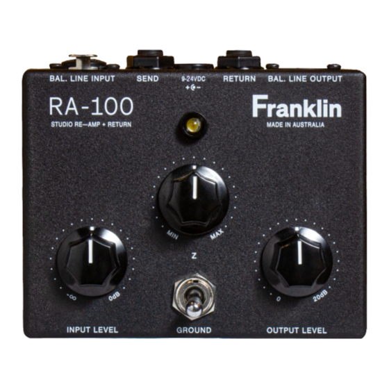 Franklin RA-100 User Manual
