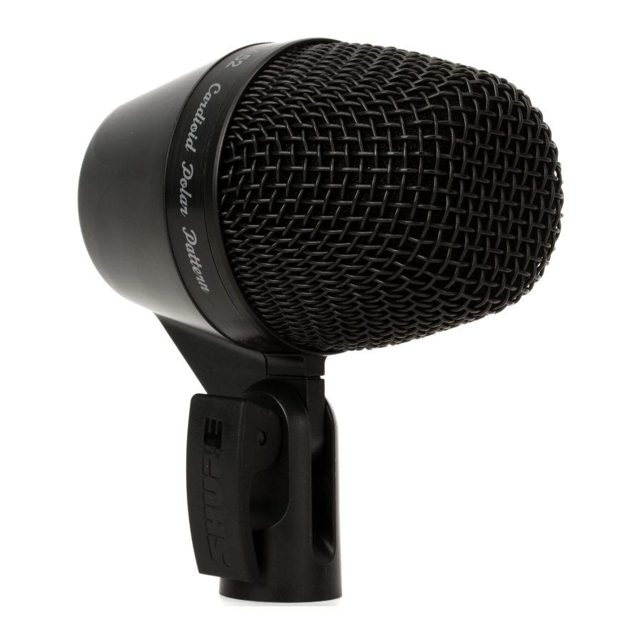 Shure PGA52 - Cardioid Dynamic Kick Drum Microphone PG Alta Series Manual