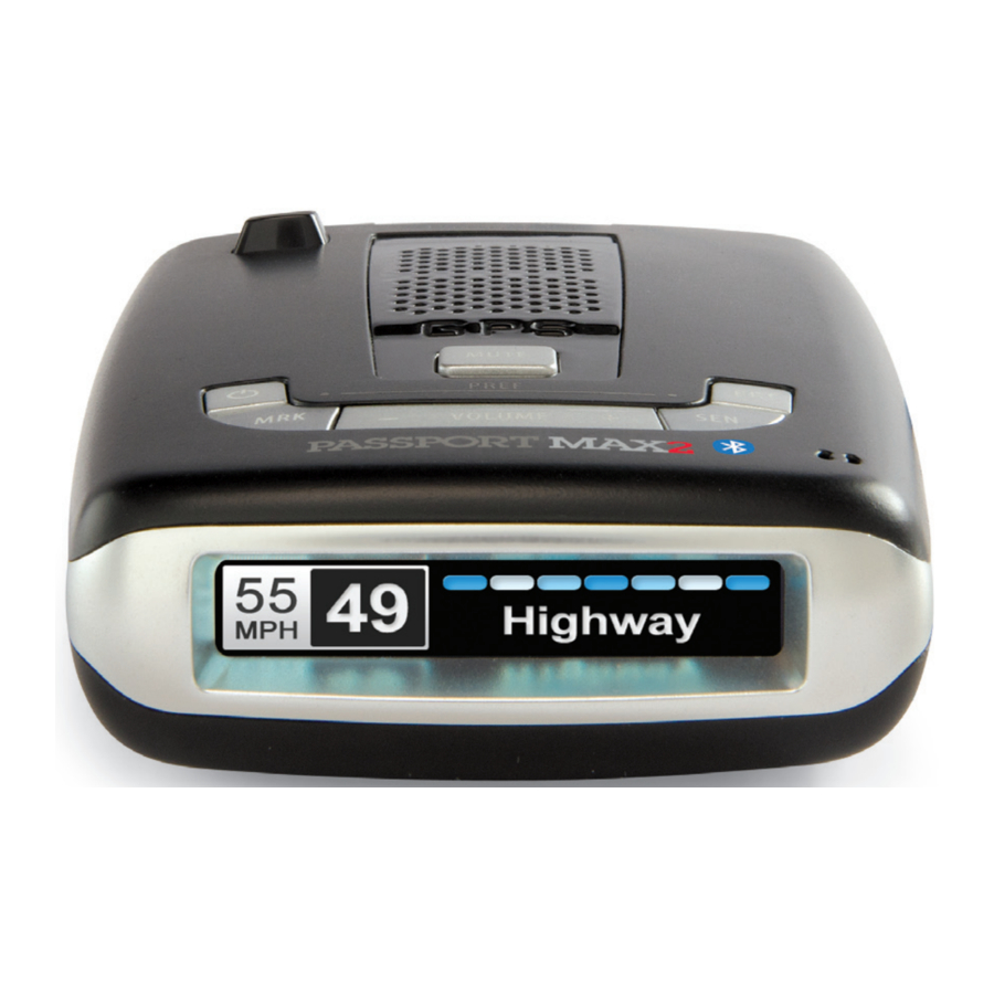 ESCORT Passport MAX2 - Radar Detector Manual