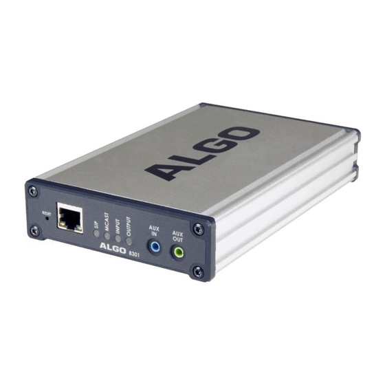 Algo 8301 Installation/Configuration Manual