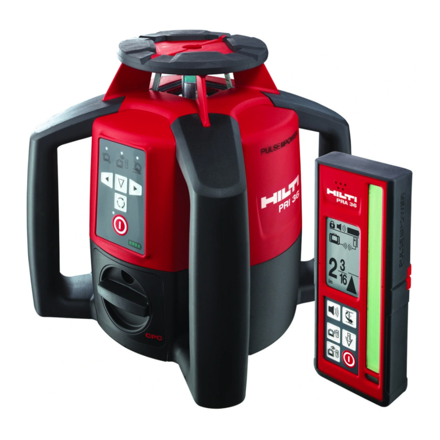 Hilti PRI 36 Operating Instructions Manual