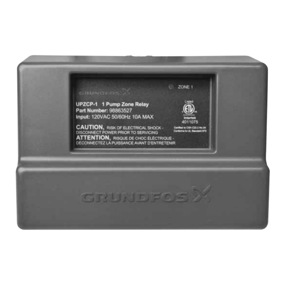 Grundfos UPZCP-1 Installation And Operating Instructions Manual