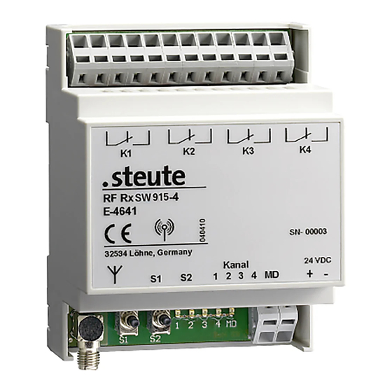 steute RF Rx SW868-4W Mounting And Wiring Instructions