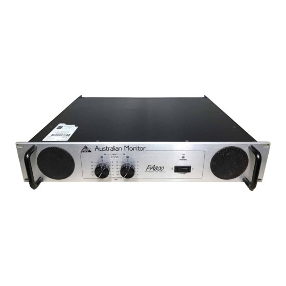 AUSTRALIAN MONITOR PA800 Brochure