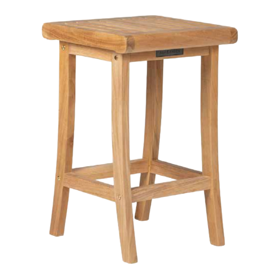 ASH & EMBER Grade A Teak 25" Barstool User Manual