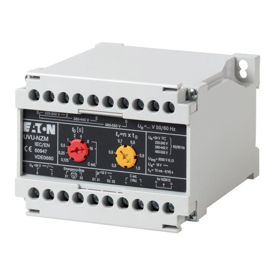 Moeller UVU-NZM Series Installation Instructions