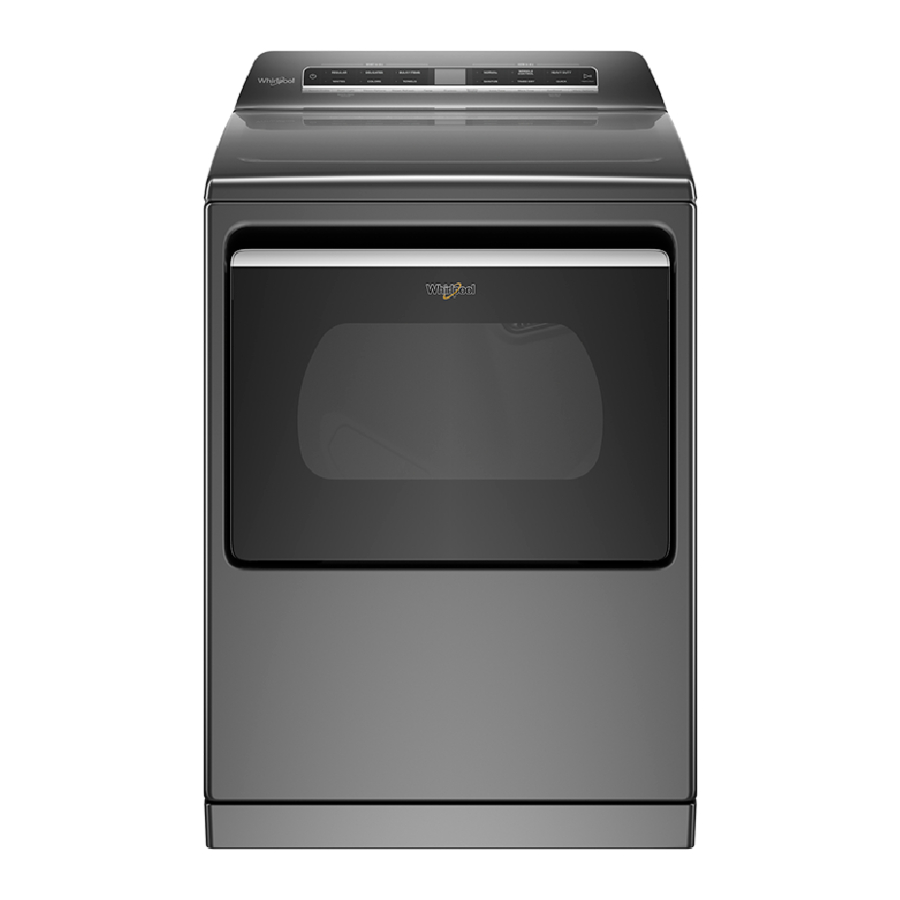 Whirlpool WED8127LC - 7.4 cu. ft. Top Load Electric Dryer with Advanced Moisture Sensing Manual
