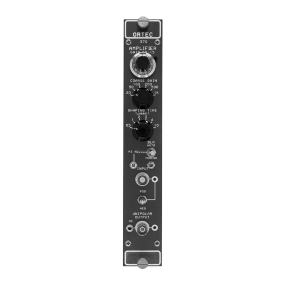 User Manuals: ORTEC 570 Spectroscopy Amplifier
