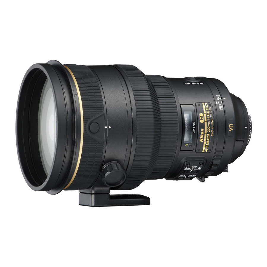 Nikon AF-S NIKKOR 200mm f/2G ED VR II User Manual