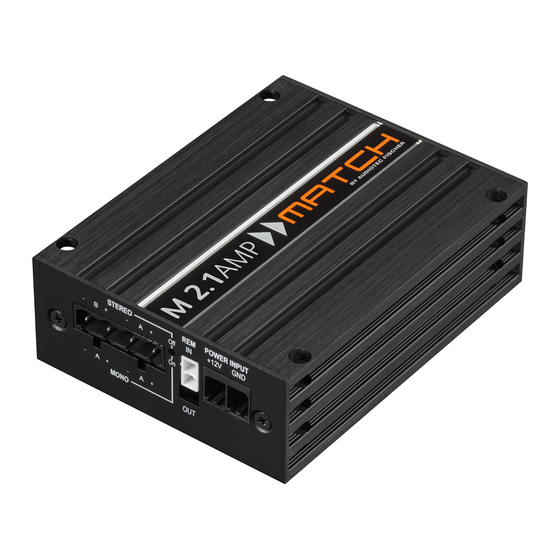 Audiotec Fischer MATCH M 2.1AMP Manual