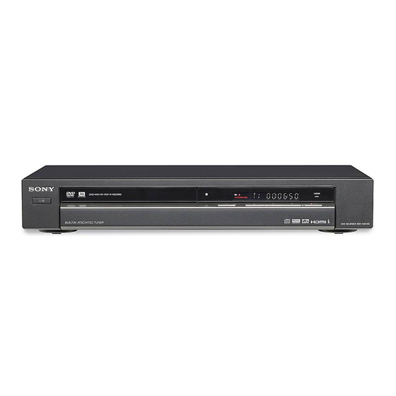 Sony RDR-GXD455 Operating Instructions Manual