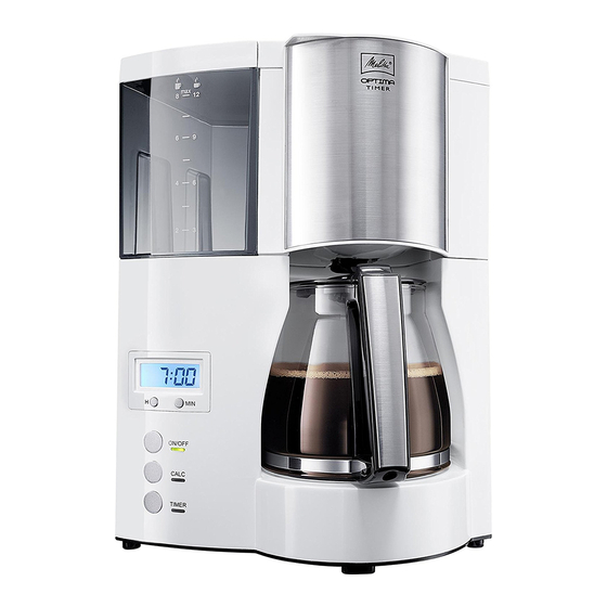 Melitta OPTIMA TIMER Operating Instructions Manual