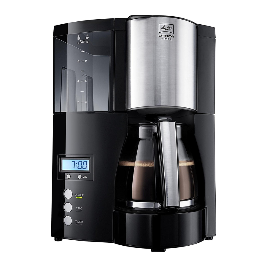 Melitta OPTIMA TIMER Manual