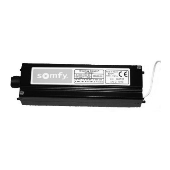SOMFY CordLift WireFree CT-32RT-12V Operation Instructions Manual