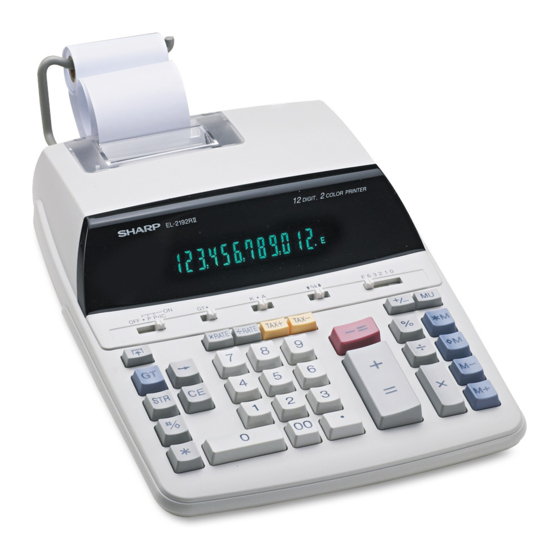 Sharp EL2192RII - Printing Calculator Manuals