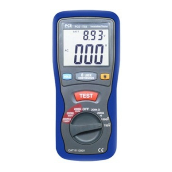 PCE Instruments IT55 Insulation Tester Manuals