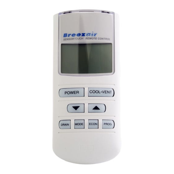 BREEZAIR SENSORTOUCH OPERATING MANUAL Pdf Download ManualsLib