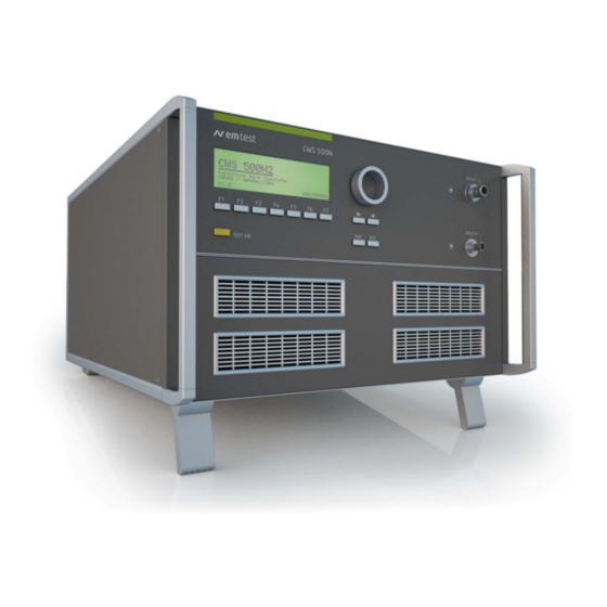 EM TEST CWS 500N2 Operation Manual