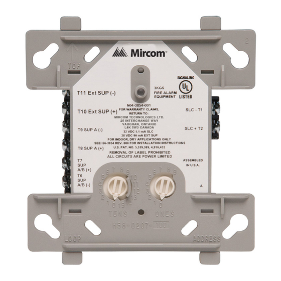 Mircom MIX-M500MAP Installation And Maintenance Instructions