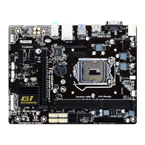 Gigabyte GA-B85M-Gaming 3 User Manual