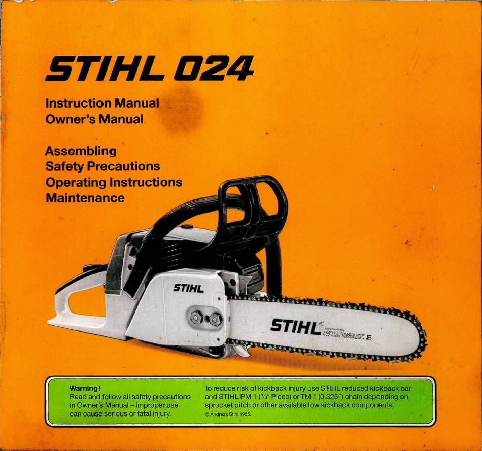 STIHL 024 SERIES INSTRUCTION MANUAL Pdf Download | ManualsLib